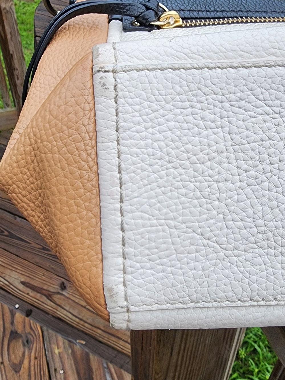 kate spade Black, White & Tan Colorblock Leather Shoulder Bag - Picture 14 of 16